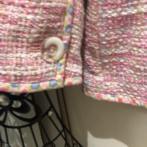 Vintage Sigrid Olsen classic pink tweed trimmed in polkadots!! - Picture 3 of 8